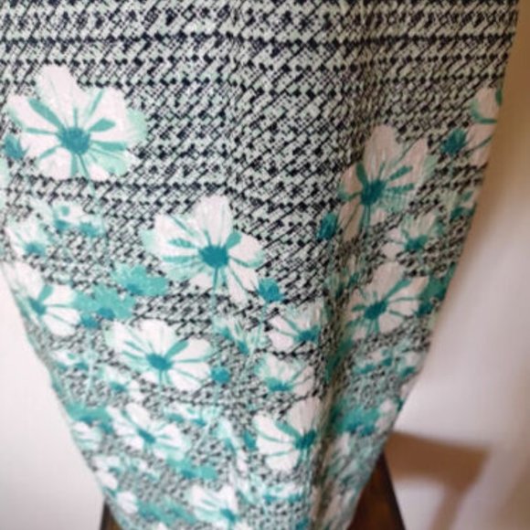 NEW KARL LAGERFELD Size 10 Green Black Hawaiian Tropical Print Sundress - Picture 6 of 7